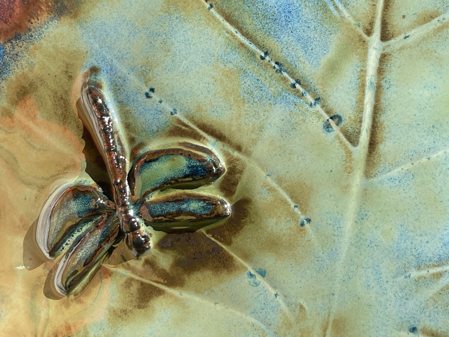 Dragonfly Leaf Platter