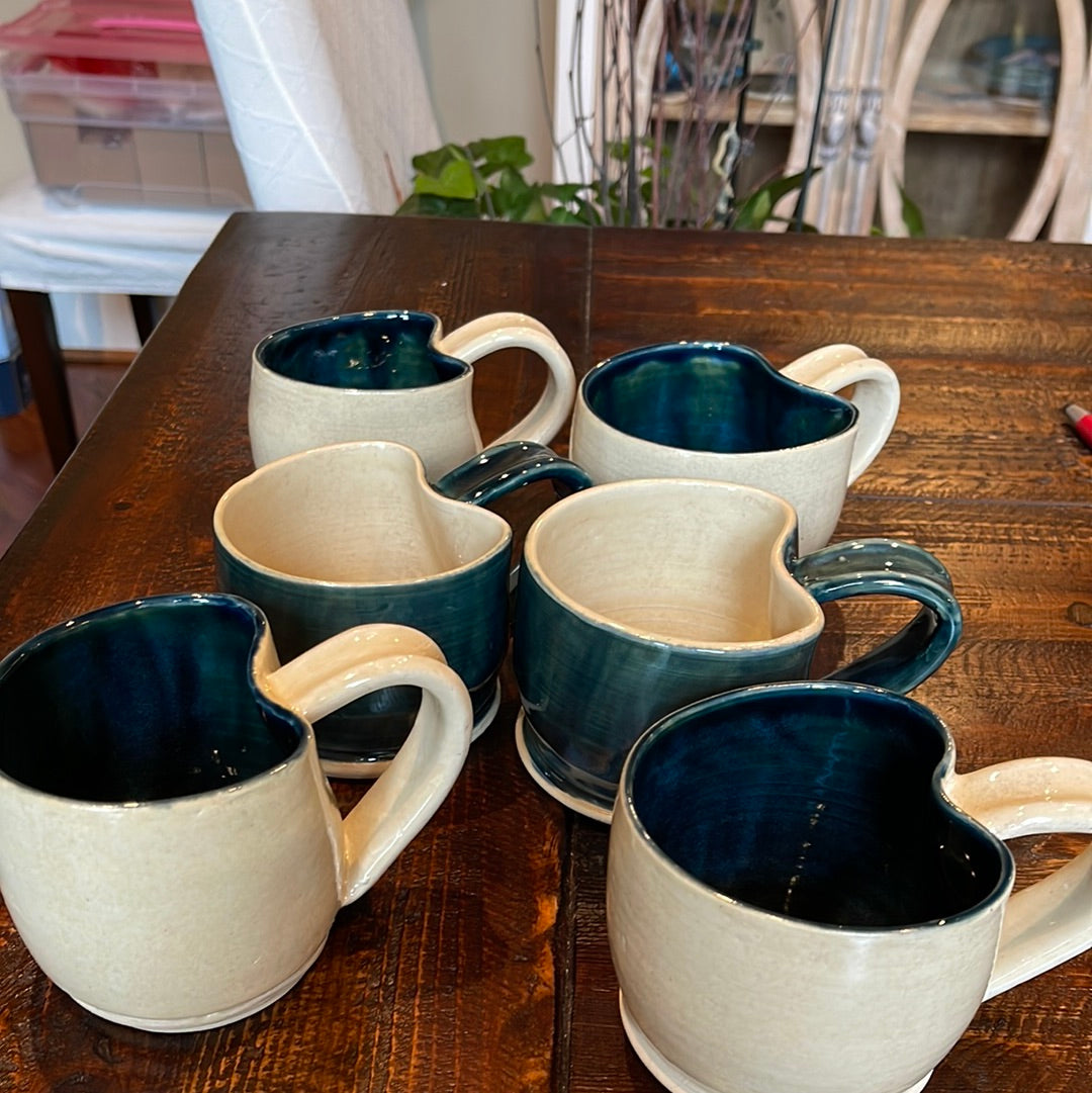 Turquoise heart mugs