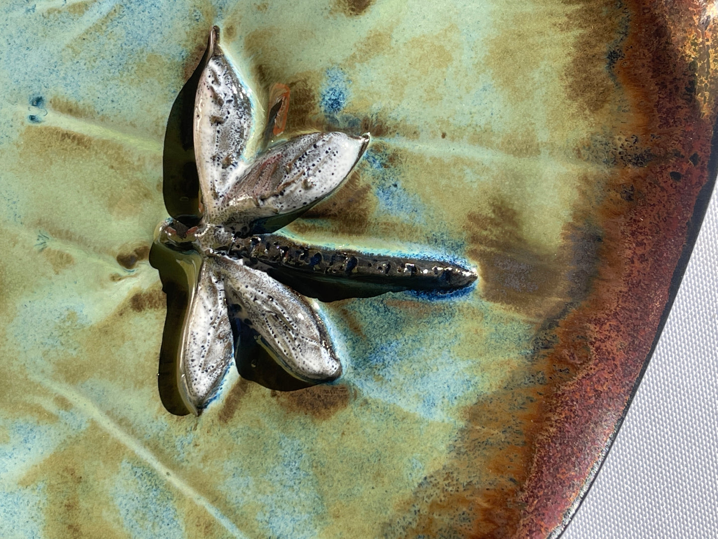 Dragonfly Leaf Platter